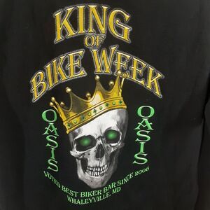 Oasis King Of Bike Week Best Bar Since 2006 Whaleyville MD Mens M Black T Shirt